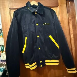 J.Linderberg Varez Varsity Black & Yellow Corduroy Jacket Size Medium- NEW NWT